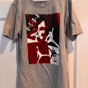 Jordan Youth Tee with Red and Black Graphic Size Large